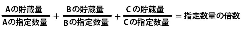 複数種危険物の倍数計算